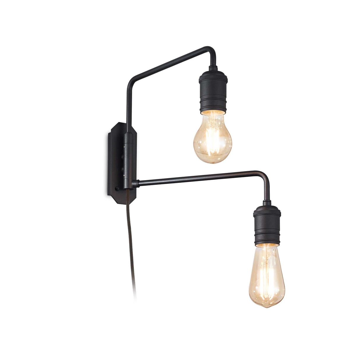 Elegant Dual Bulb Black Wall Sconce