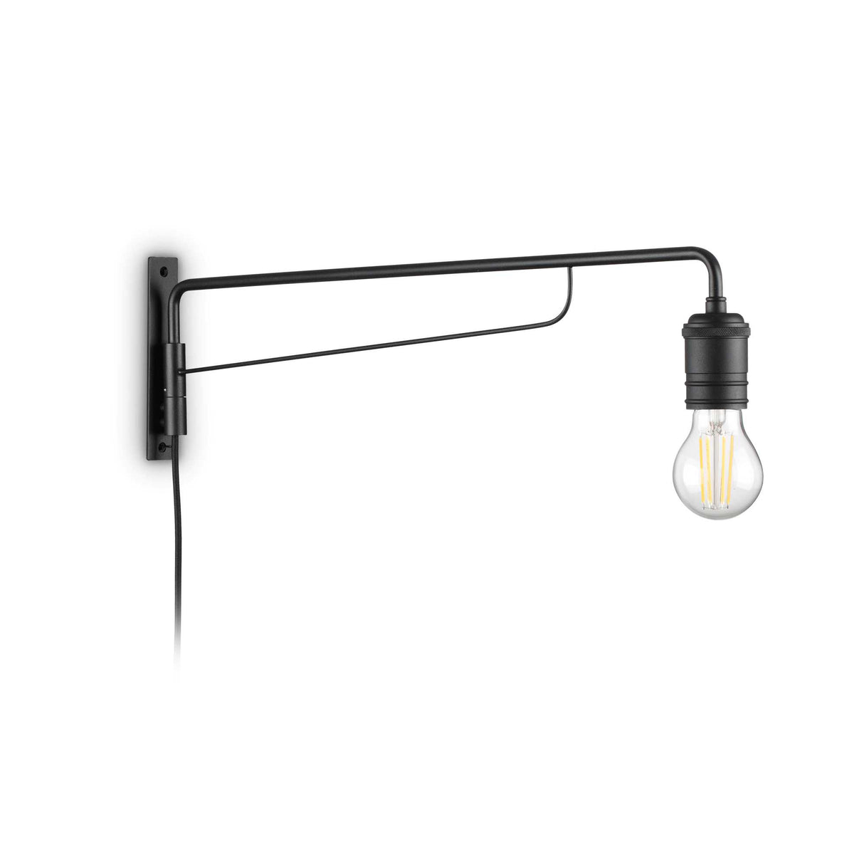 Elegant Black Triumph Wall Sconce with Single Bulb