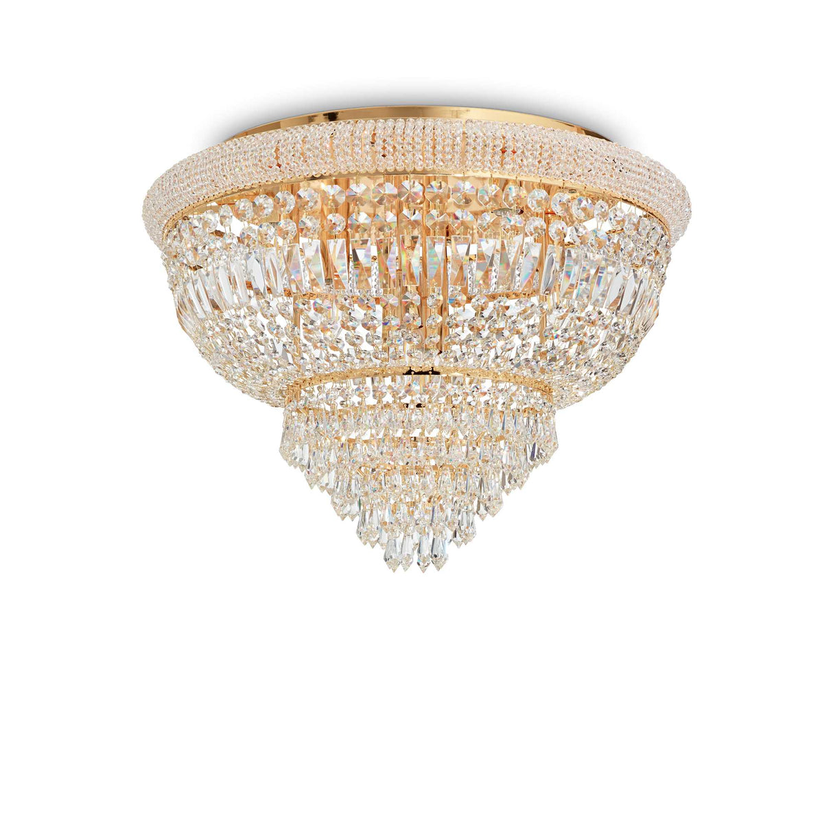 Dubai Elegance: 24-Bulb Brass Flush Light