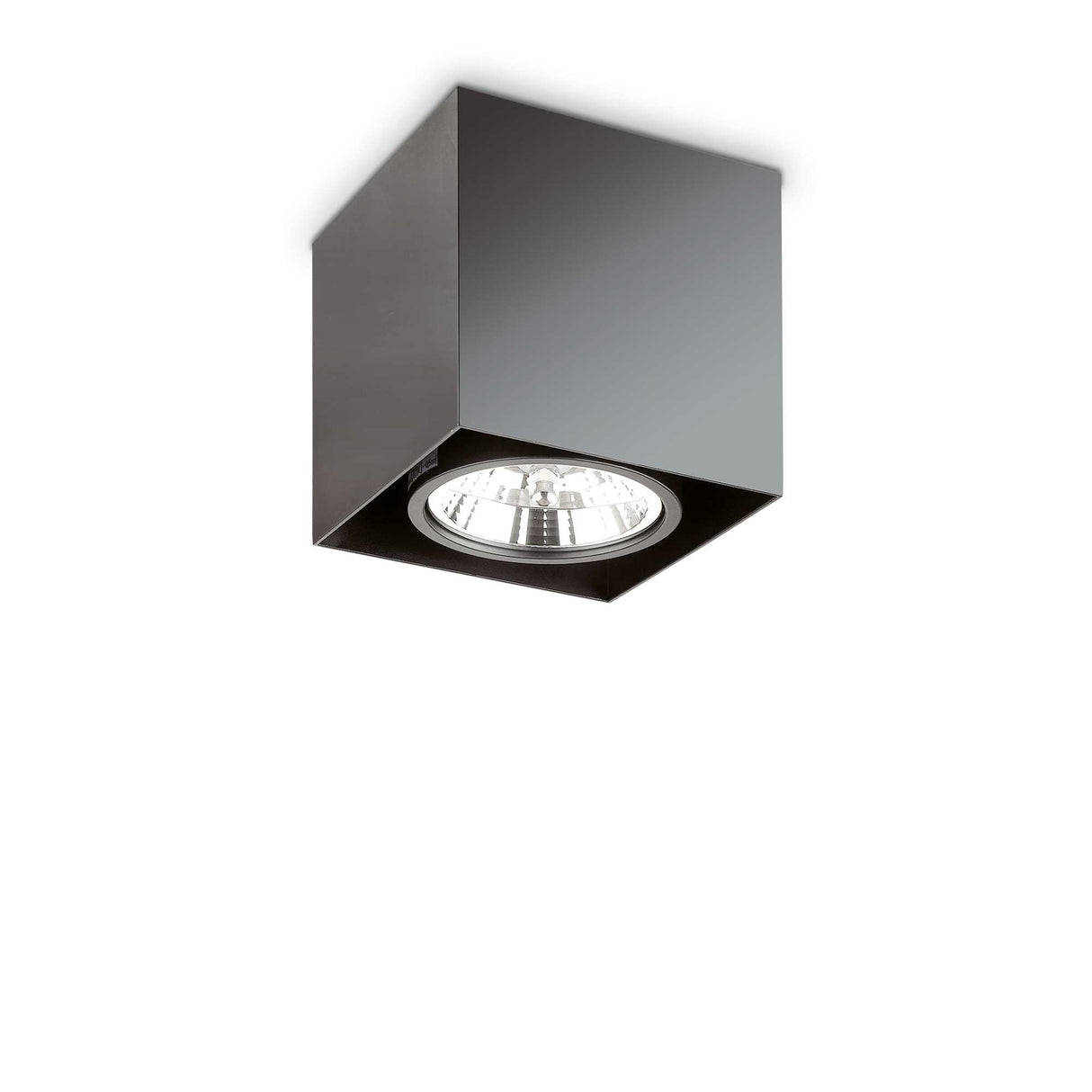 Elegant Black Square Ceiling Light Fixture with Single Bulb