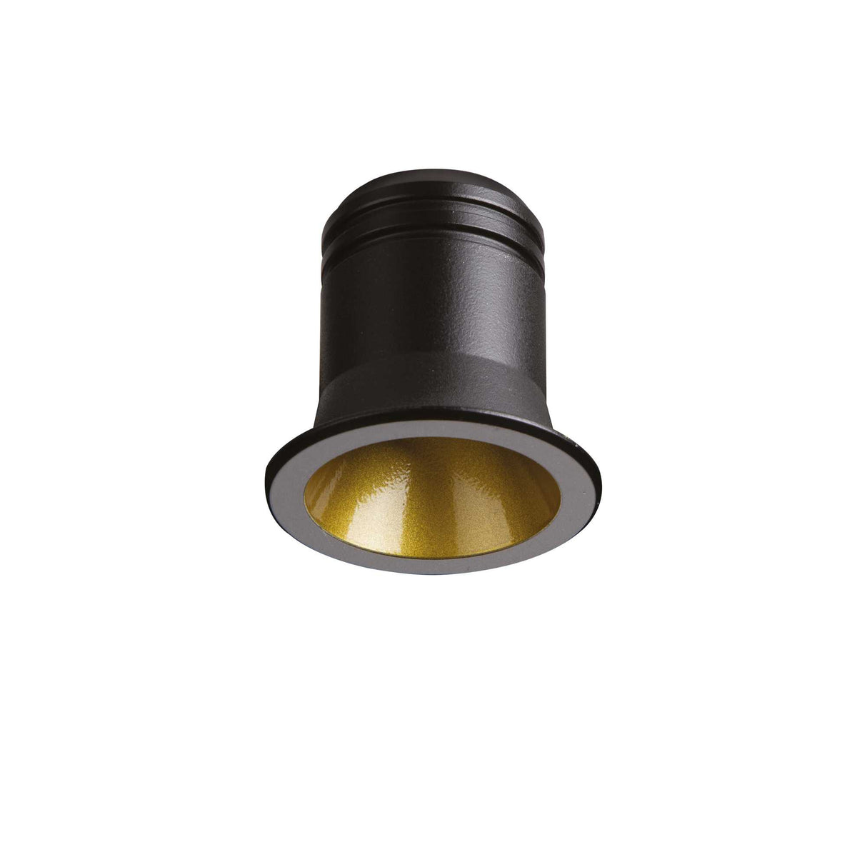 Sleek Black Recessed Light Fixture with Gold Accents