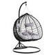 Goa Black Rattan Effect Double Hanging Chair With Grey Cushions
