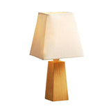 Rustic Hevea Wood Tapered Base Table Lamp