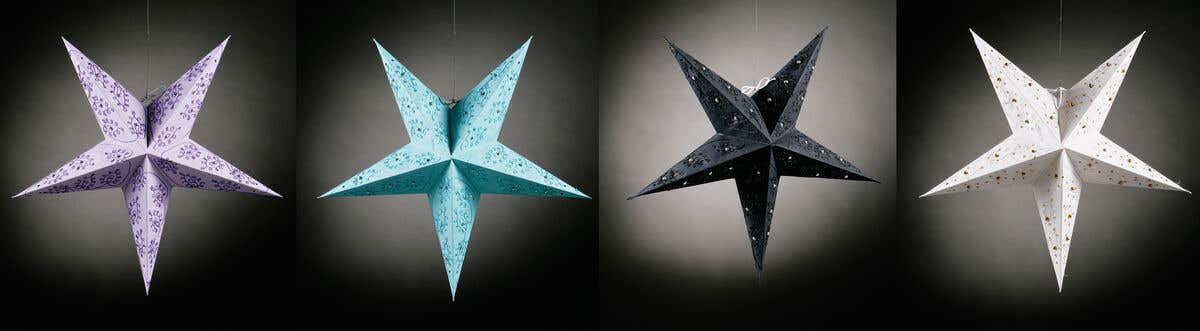 4 Assorted Paper Stars Shades