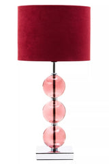 Mistro Red Suede Effect Shade Table Lamp
