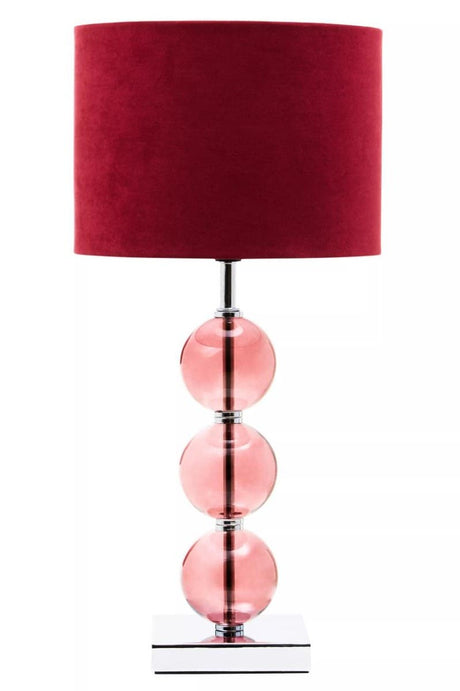 Mistro Red Suede Effect Shade Table Lamp