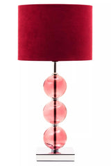 Mistro Red Suede Effect Shade Table Lamp