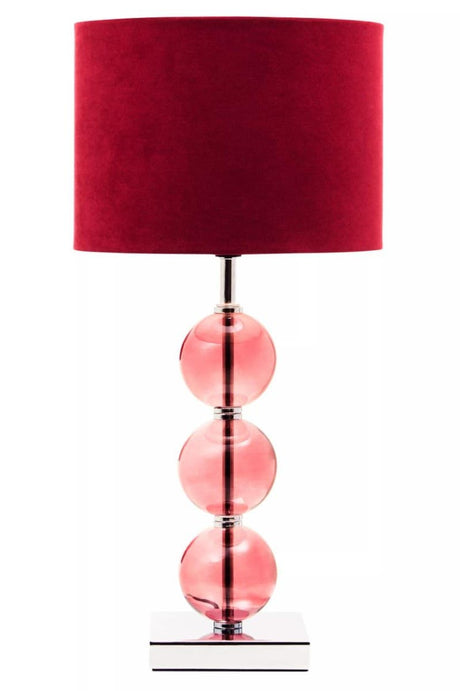 Mistro Red Suede Effect Shade Table Lamp