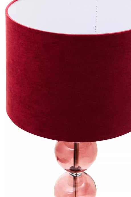 Mistro Red Suede Effect Shade Table Lamp