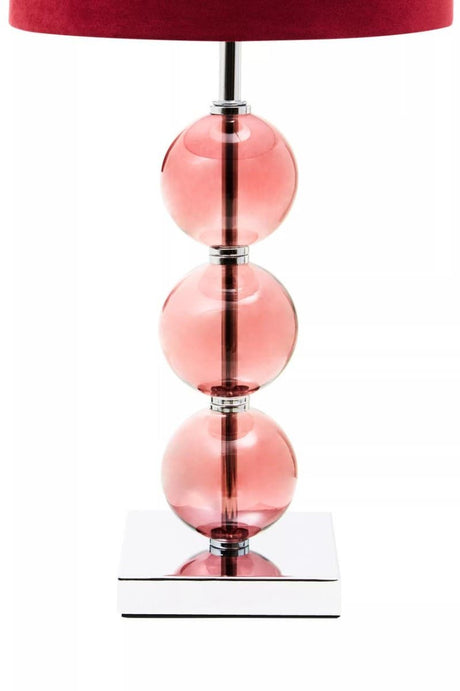 Mistro Red Suede Effect Shade Table Lamp