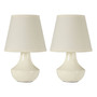 Title: Elegant Pair of Ivory Ceramic Table Lamps