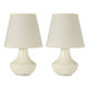 Title: Elegant Pair of Ivory Ceramic Table Lamps