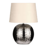 Beige Fabric Shade Dimple Effect Table Lamp