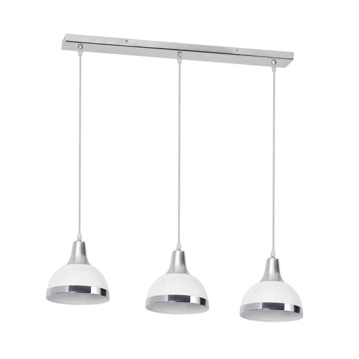 Jasper White Shade And Chrome Pendant Light