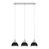 Jasper Black Shade And Chrome Pendant Light