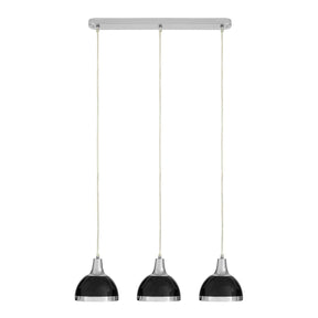 Jasper Black Shade And Chrome Pendant Light