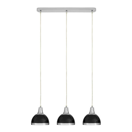 Jasper Black Shade And Chrome Pendant Light