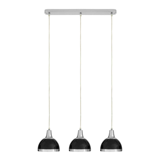Jasper Black Shade And Chrome Pendant Light