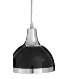 Jasper Black Shade And Chrome Pendant Light