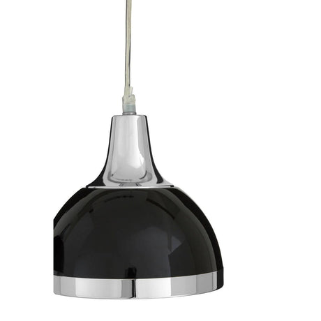 Jasper Black Shade And Chrome Pendant Light