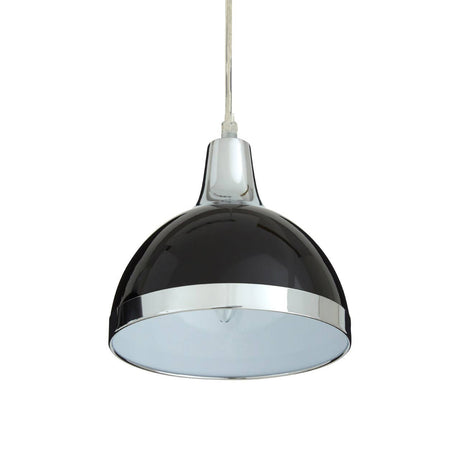 Jasper Black Shade And Chrome Pendant Light