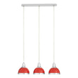 Jasper Red Shade And Chrome Pendant Light