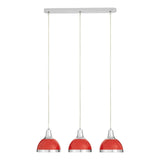 Jasper Red Shade And Chrome Pendant Light