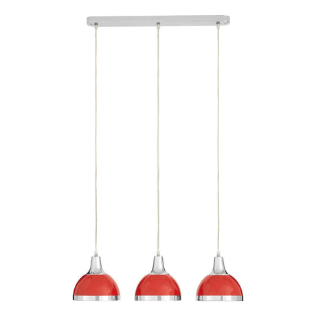Jasper Red Shade And Chrome Pendant Light