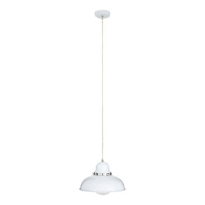 Jasper White And Chrome Pendant Light