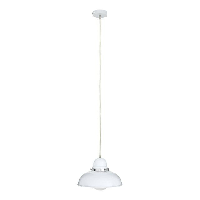 Jasper White And Chrome Pendant Light