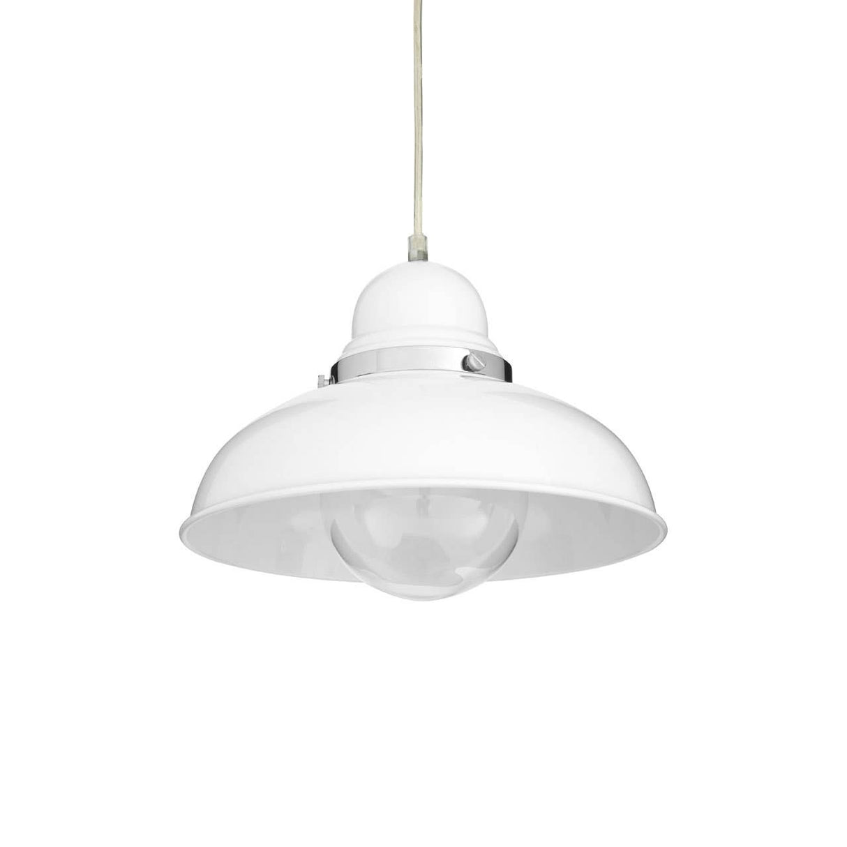 Jasper White And Chrome Pendant Light