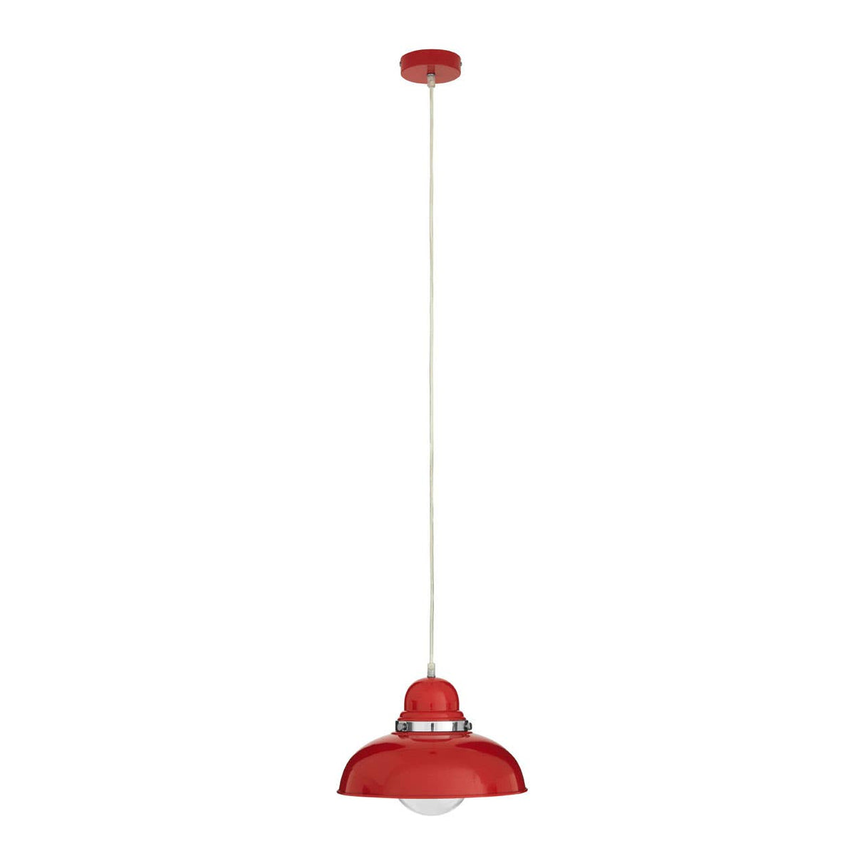 Jasper Red And Chrome Pendant Light