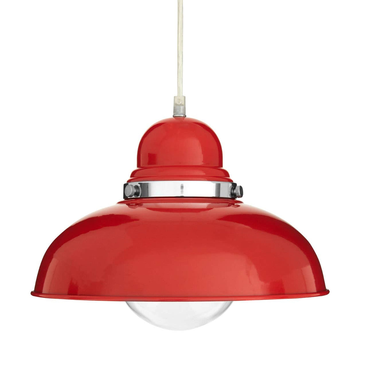 Jasper Red And Chrome Pendant Light