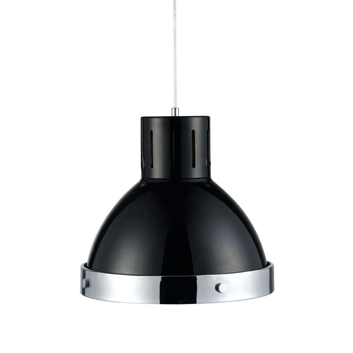 Black And Chrome Bell Shaped Pendant Light