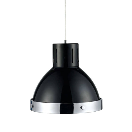 Black And Chrome Bell Shaped Pendant Light