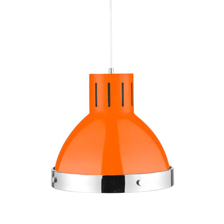 Orange And Chrome Pendant Light