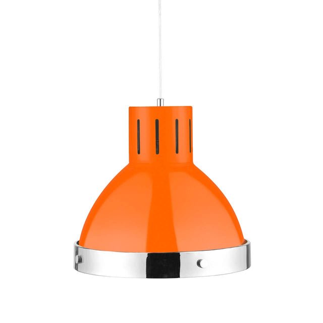 Orange And Chrome Pendant Light