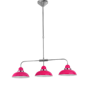 Pendant Hot Pink And Chrome 3 Light Pendant