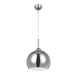 Chrome And White Inside Pendant Light