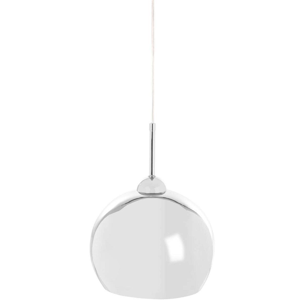 Chrome And White Inside Pendant Light