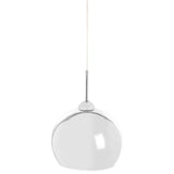 Chrome And White Inside Pendant Light