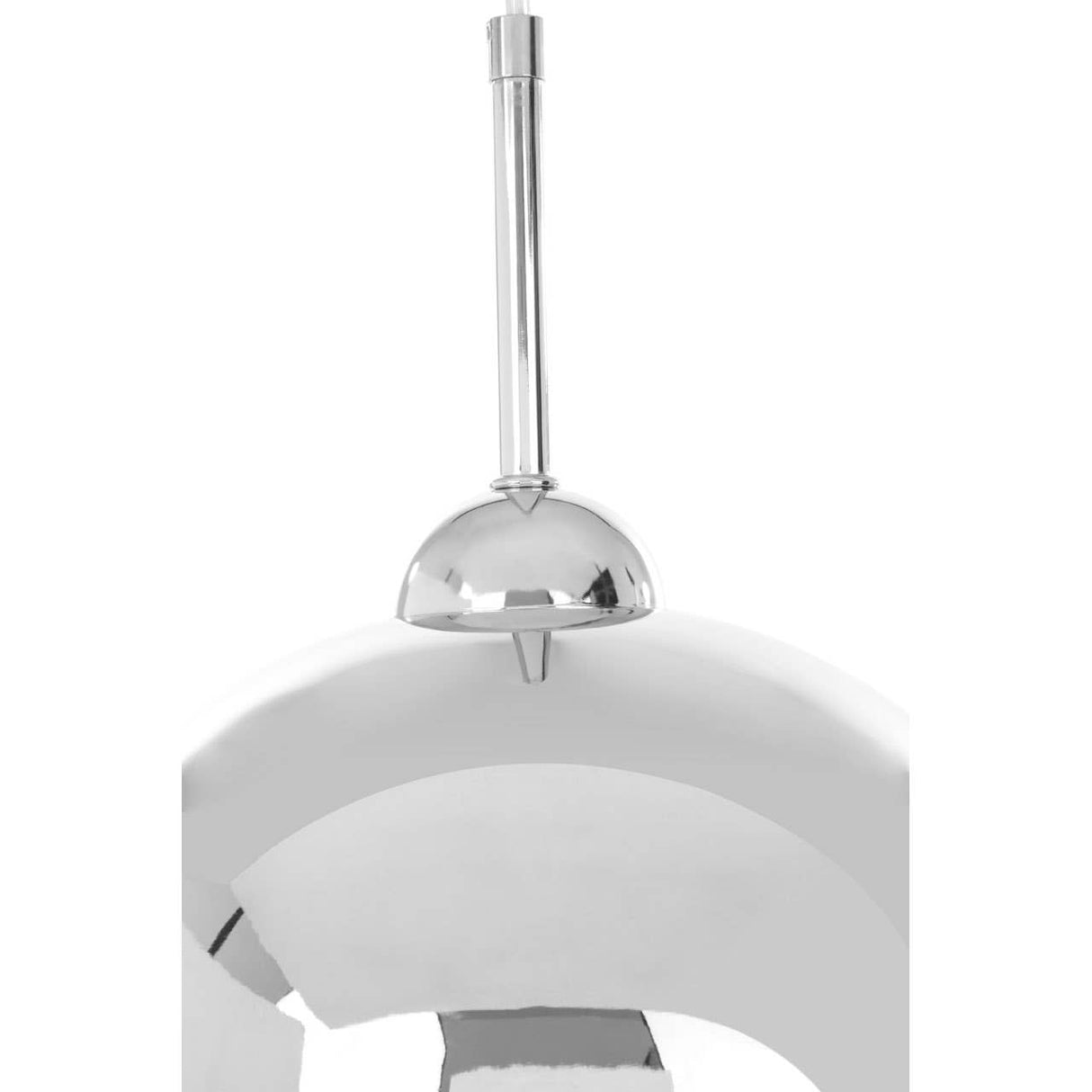 Chrome And White Inside Pendant Light