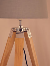 Tripod Table Lamp With Light Wood Base