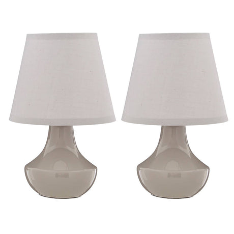 Grey Ceramic Table Lamps - Set Of 2
