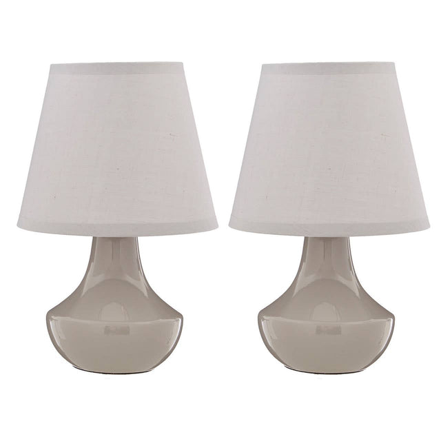 Grey Ceramic Table Lamps - Set Of 2