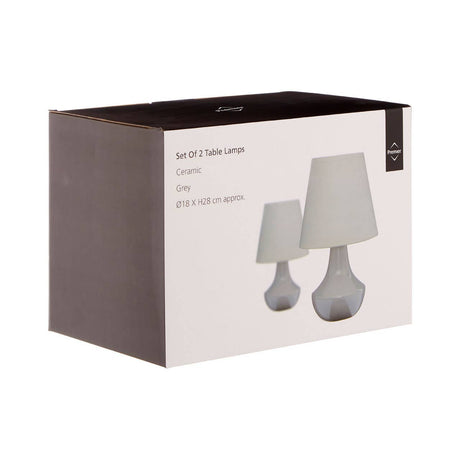 Grey Ceramic Table Lamps - Set Of 2