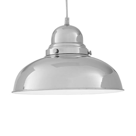 Jasper Bowl Shaped Pendant Light With Chrome Finish