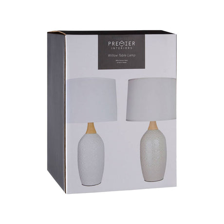 Willow White Ceramic Table Lamp