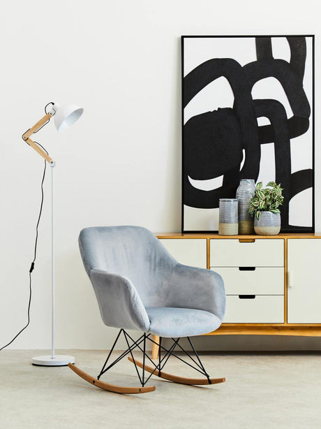 Blair White Wood / Metal Floor Lamp