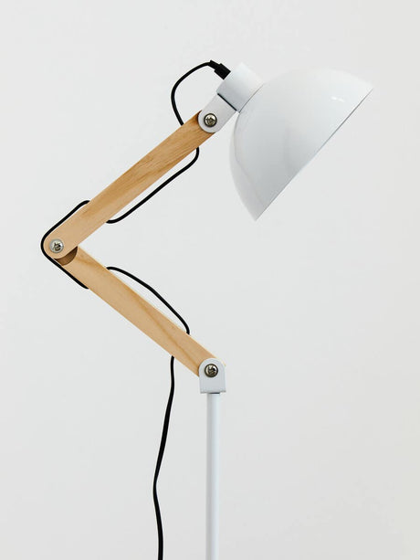 Blair White Wood / Metal Floor Lamp